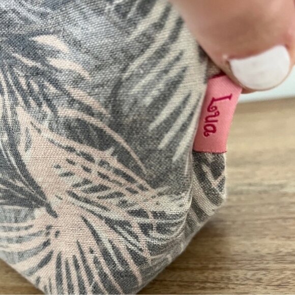 Lua Tropical Palm Tree Print Small Bag with Wooden Handles - Picture 6 of 10